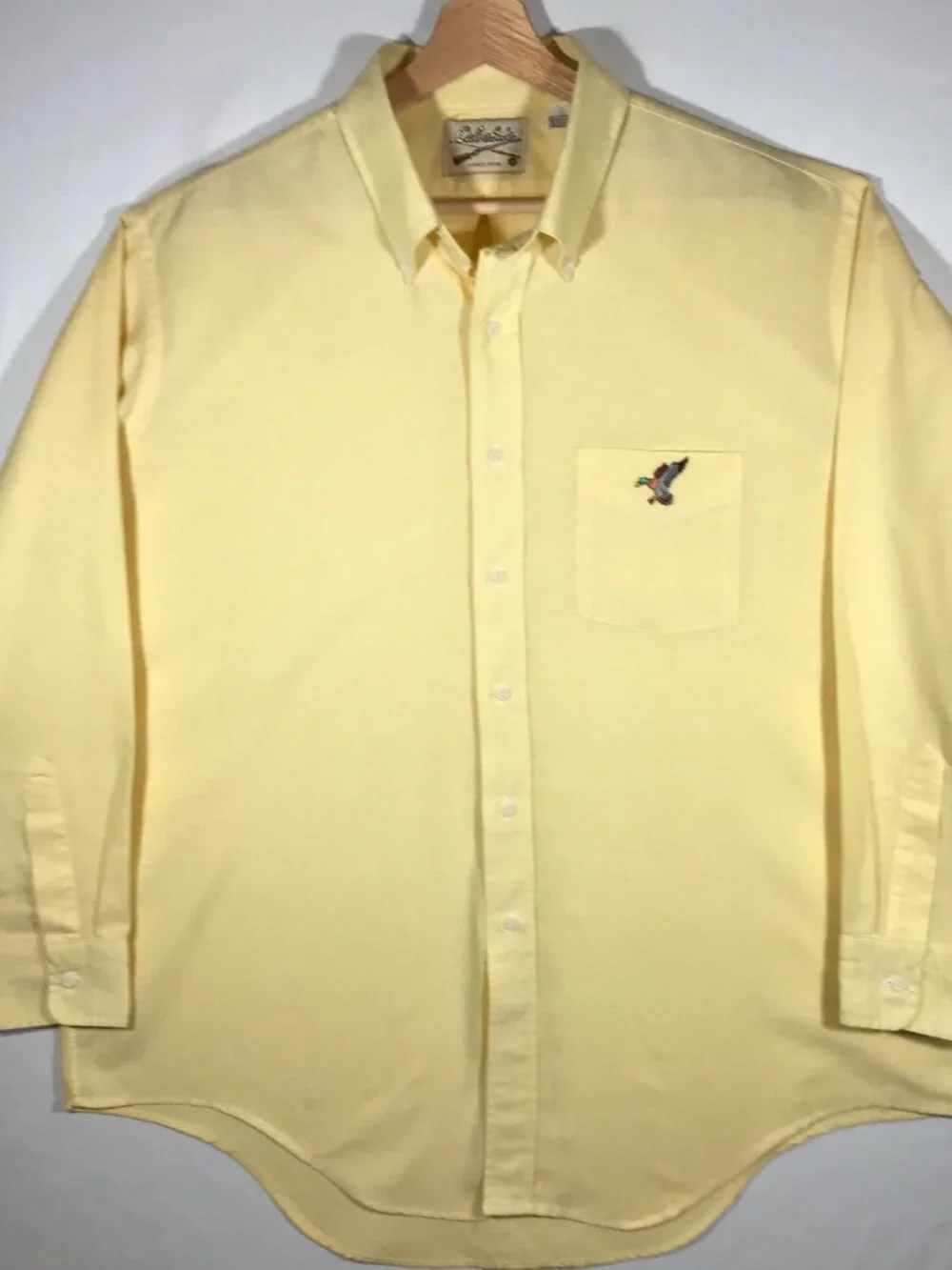 Cabela's Men's 17.5 XXL Yellow Long Sleeve Button Up Button Down Collar Shirt
